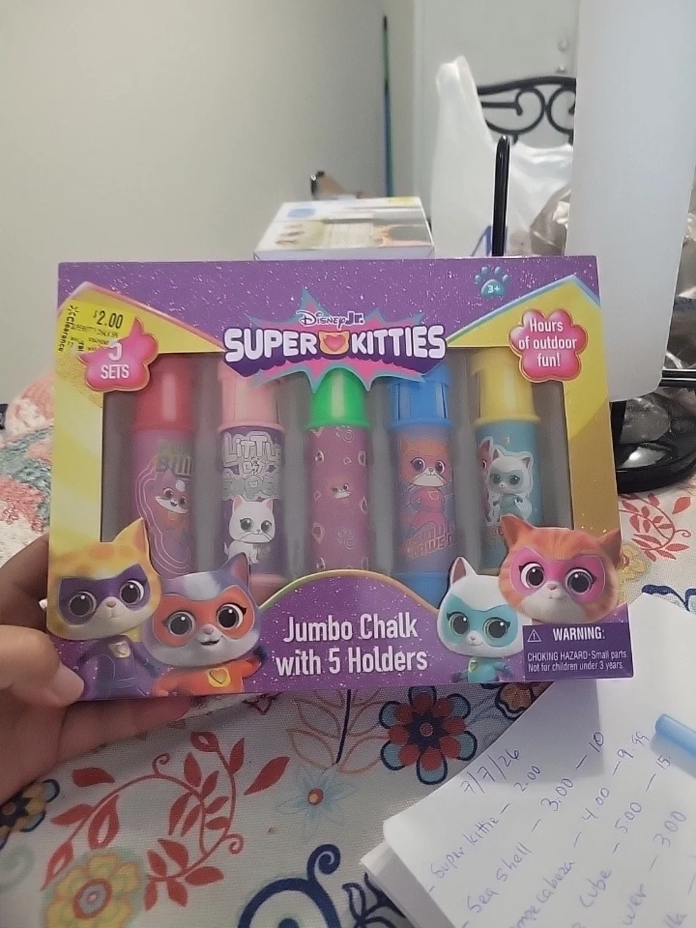 Disney Super Kitties Jumbo Chalk Set - Purple, Pink, Green, Blue, Yellow
